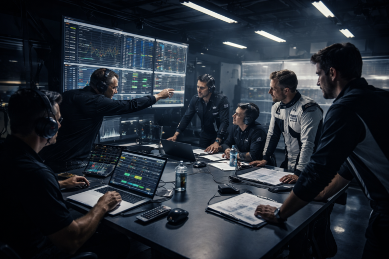 Accountability structure inside a professional motorsports team during operational review