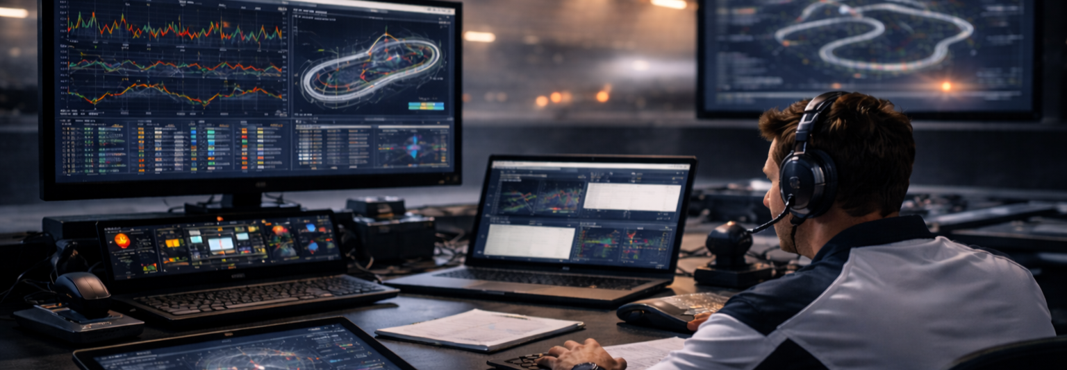 What a race engineer does in motorsports including telemetry analysis and real-time race communication
